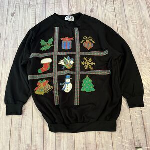 Vintage N.Y.K.W. Women’s Christmas Crewneck Sweatshirt Made in USA  - size 1X
